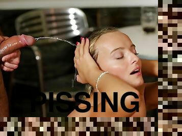 Nice young blonde gets Pissing and Hard Core