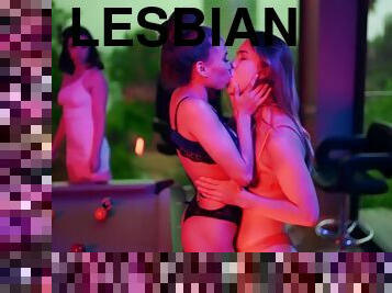pesta, lesbian-lesbian, pribadi, liar