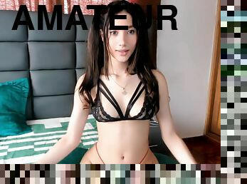 Cute Teenager brunette solo webcam masturbation