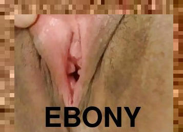 Ebony Solo pussy close up