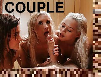 Piper, Elsa & Alaina share willy in foursome