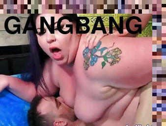 Latina BBW crazy gangbang porn video