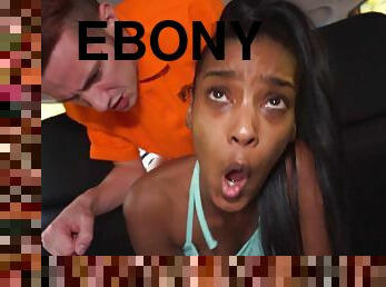 Ebony Learner Gets Stuck In The Seat 1 - Fake Driving School