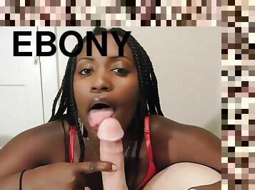 Beautiful Ebony Blowing A Knob - POV porn
