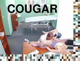 Arousing Blond Cougar Wants Doctors Sperm Inside Her
