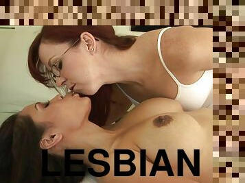 arsch, groß-titten, lesben, pornsterne, massage, rothaarige, brunette