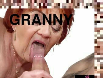 Granny Marsha craves for young cock - Big tits