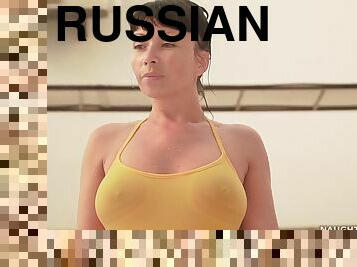 Russian Lada - Swimsuit pool - Milf in see thru bikini outdoors by the pool