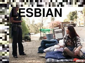 Lesbian officer arrests Aria Alexander and punishes her with lesbian sex