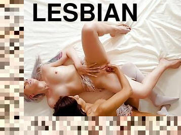 Burning hot brunette Clea Gaultier enjoys lesbian sex