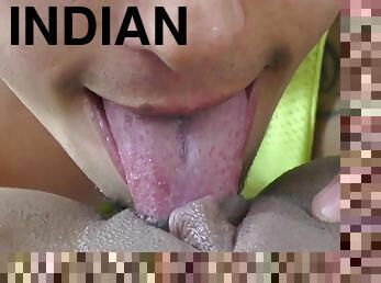 Bored Indian girl with perky tits in action with deepthroating