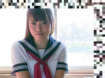 Akari Matsumoto as pretty Japanese schoolgirl in uniform
