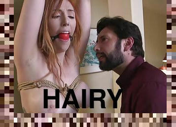 Hairy big-bosomed redhead balls deep sodomy had sex