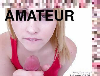 amateur, fellation, ados, casting, point-de-vue, blonde, audition, bite