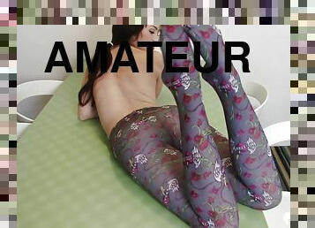 amateur, maison, pieds, solo, fumer, magnifique, petits-seins, taquinerie