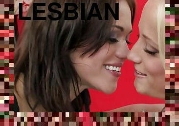 Tempting Lesbians Kiss Before Hot Sex