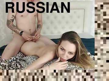 Hard having intercourse and cum load for cute slim Russian chick live at - Homemade Sex