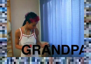 Slim teen licked by grandpa