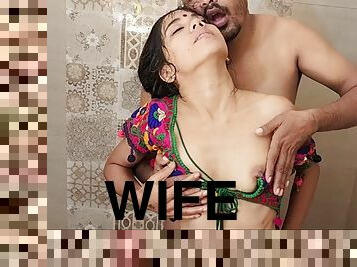 asiático, banhos, público, esposa, amador, indiano, marido, chuveiro, erotico