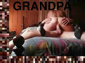 amateur, mature, maison, couple, grand-papa