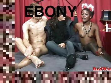 Ebony red prostitute loves big cock