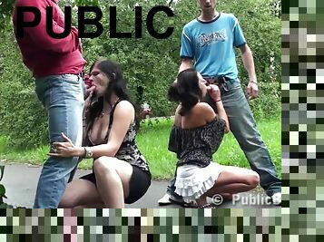 Public Orgy On The Street With Pregnant Woman And Cute Petite Girl - Amateur