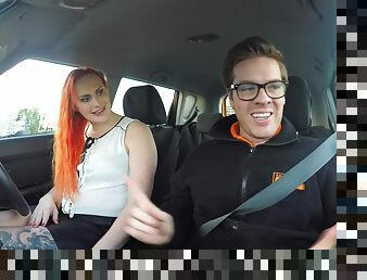 Fake Driving School Presents Tattooed redhead PAWG craves a big cock - Ryan Ryder, Chloe Davis