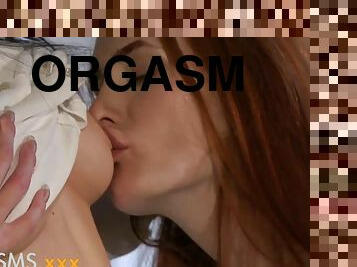 orgasme, vagina-pussy, lesbian-lesbian, berambut-merah, basah