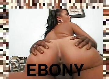 Anal action between ebony hottie a big black cock