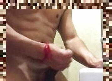 Jerking off  in the shower huge load