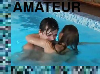 Teens in pool