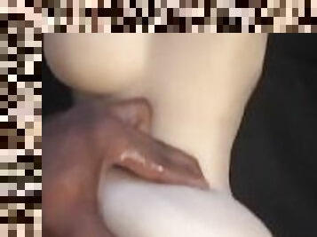 masturbation, amateur, ébène, jouet, maison, black, solo, réalité, bite