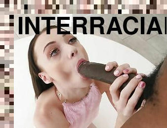 Naughty young lady interracial porn video
