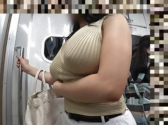 Super Sexy K Cup Beauty City Walk - Big monster tits on public