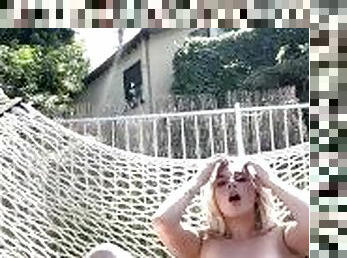 My neighbor asked me to watch his house so OF COURSE I FUCKED myself on his hammock ????