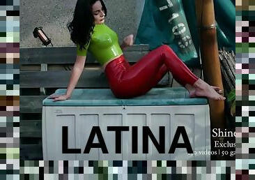 latina, rumpe-butt, latex, erting