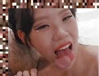 asia, payudara-besar, blowjob-seks-dengan-mengisap-penis, jepang, deepthroat-penis-masuk-ke-tenggorokan, payudara, menyumbat, basah, kasar