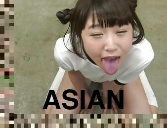 asiatique, japonais, point-de-vue, ejaculation, mignonne, innocent
