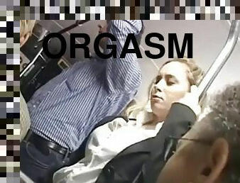 orgasm, amatör, blond, buss