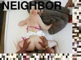 Nasty Neighbor 1 - POV interracial with petite blonde Lilly Bell