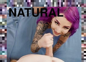 Amazing goth whore Valerica Steele jerks off my long dick