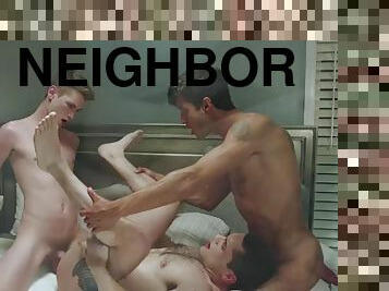 Stepbrothers threesome with a hot new neighbor