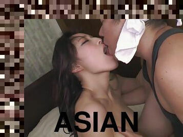 asiatisk, storatuttar, cumshot, tonåring, japansk, creampie, brunett