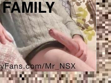 masturbation, amatör, cumshot, gigantisk-kuk, sprut, familj, kåt, jul, kuk