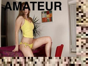 mastürbasyon-masturbation, amatör, oyuncak, kızıl-saçlı