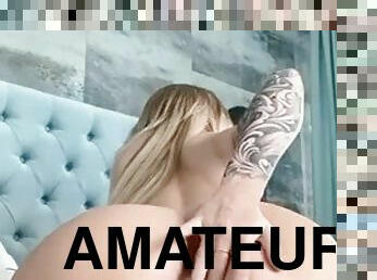 masturbation, amatör, brudar, avsugning, tonåring, blond, ritt, dildo, rumpa-butt, ensam