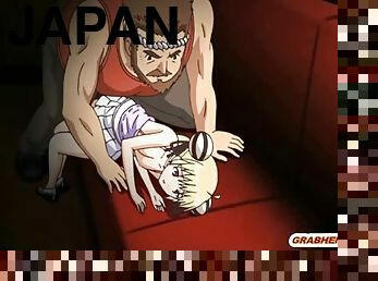 japonais, gangbang, hentai, mignonne