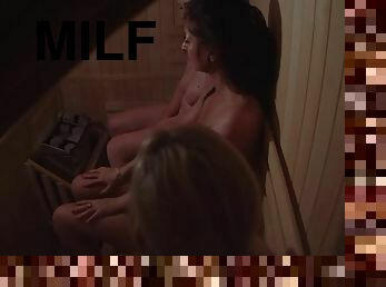 amatør, milf, kamera, voyeur, sauna, røyking, tjekkisk