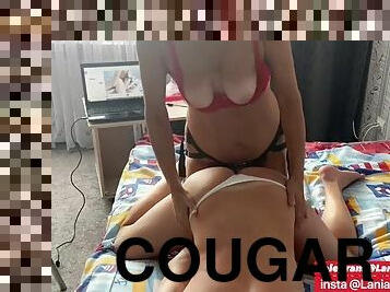 strapon, anal, besta, massasje, cum, cougar, stringtruse