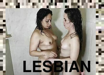baignade, lesbienne, douche